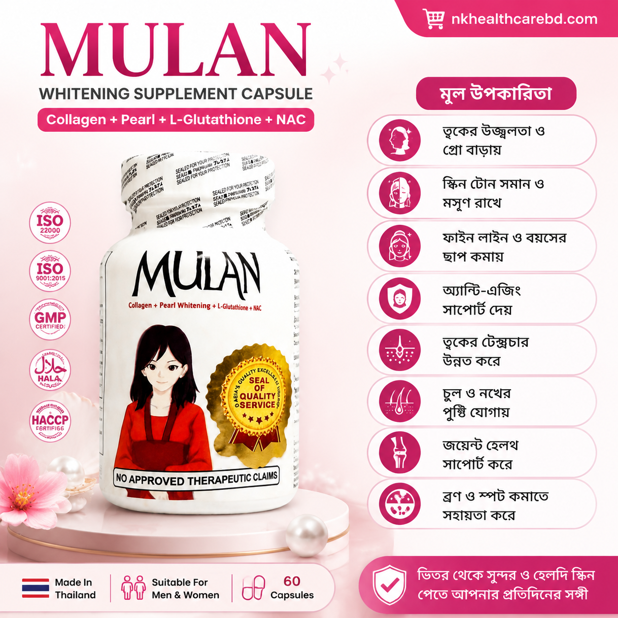Mulan Whitening Suppliment Capsule